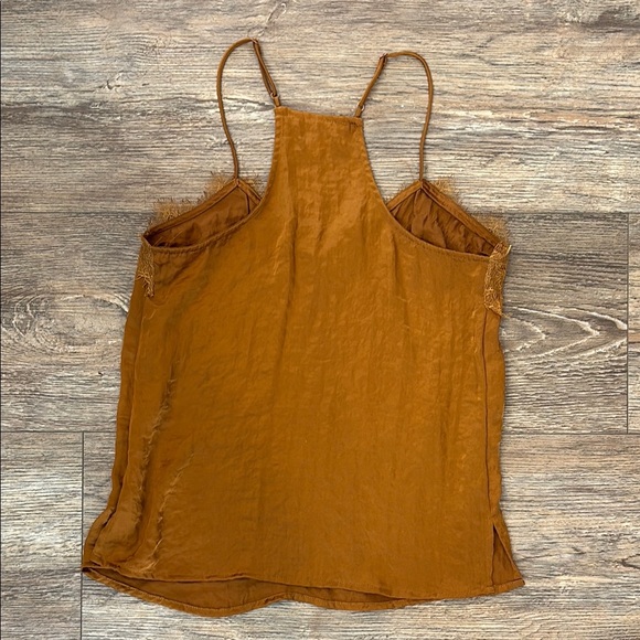 Nine West Burnt Gold Lace Silk Camisole ideal for layering Women's Size XS - Picture 9 of 10